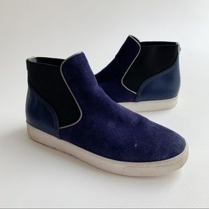 Sam Edelman Margot High Top Chelsea Sneaker Blue Suede Size 9